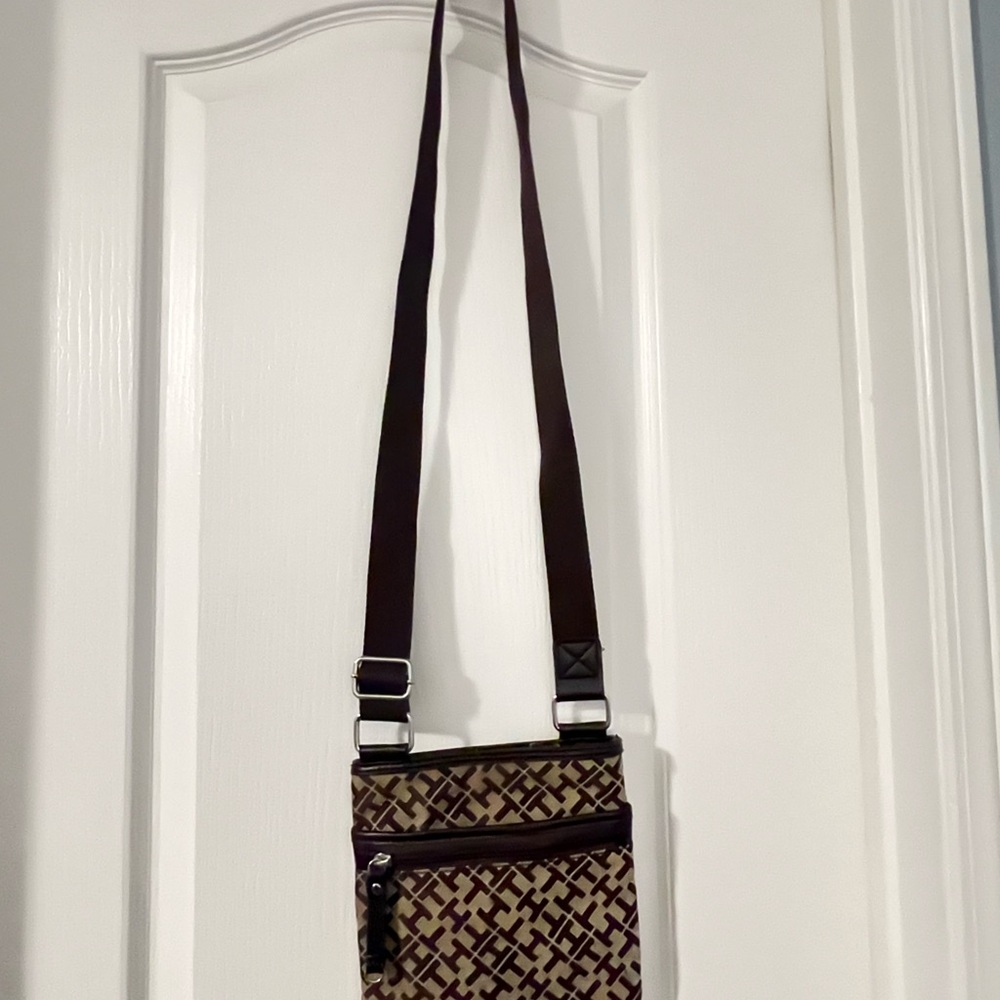 Tommy Hilfiger Brown and Tan Crossbody Bag